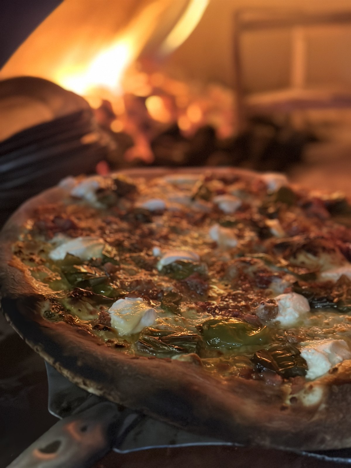 Coal-fired pizza from Bocca's Earth Stone oven